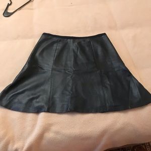 Sandro Paris Genuine Leather Skirt Small Black